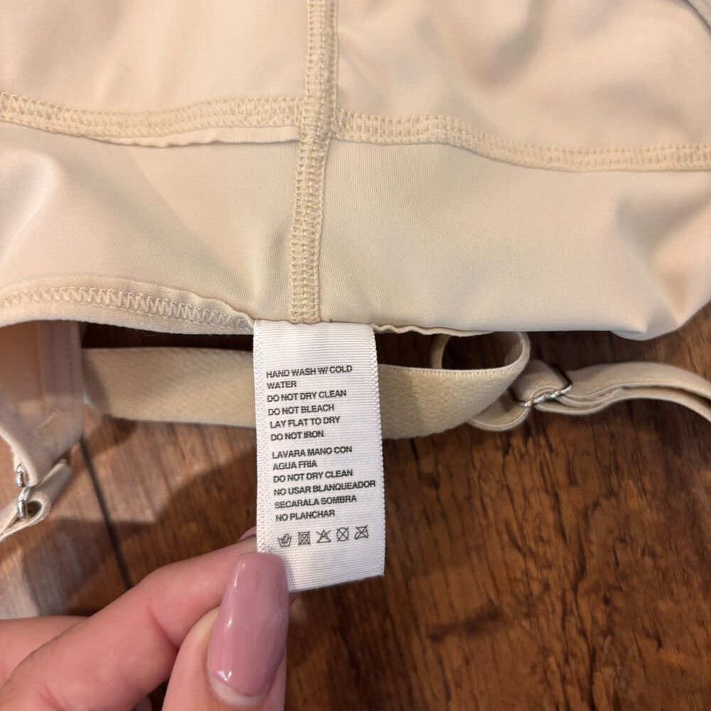 SHAPERX Seamless Open-Bust Tummy Control Thong Bodysuit Women's XS Beige $50 - Picture 12 of 12